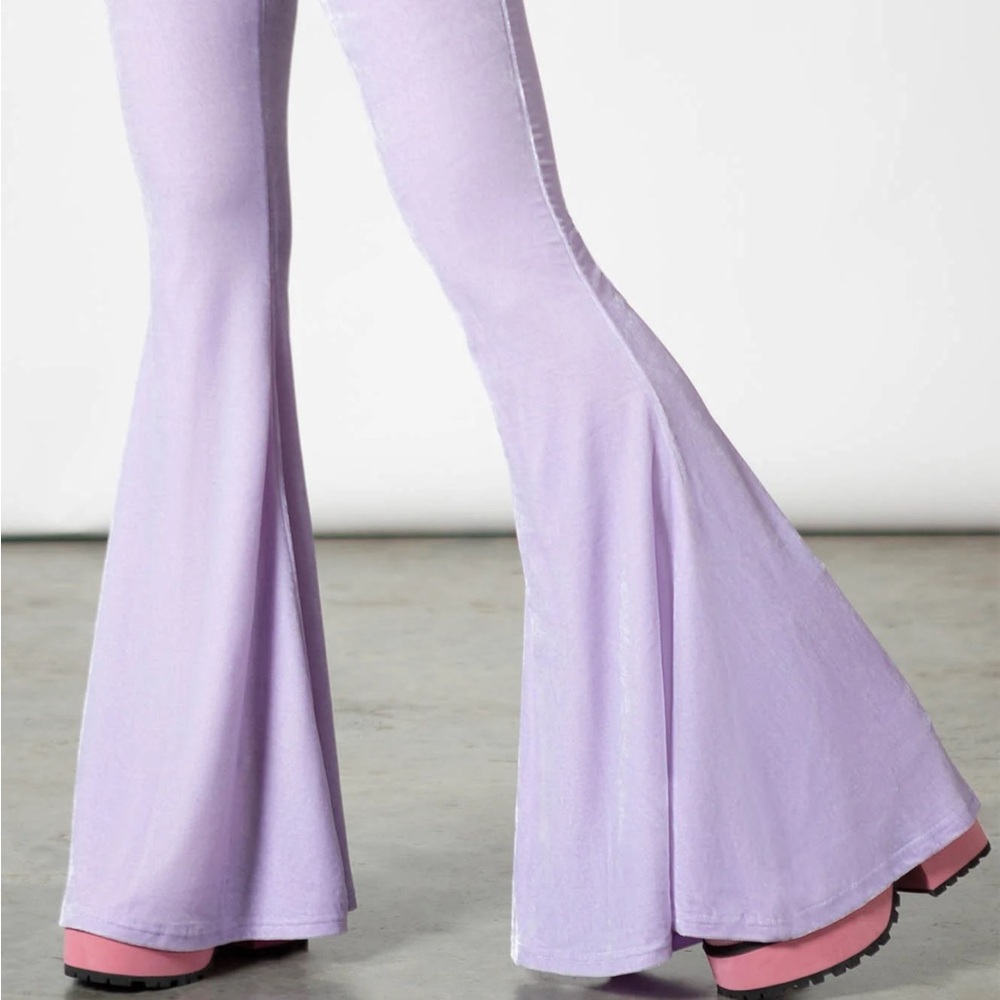 Killstar Pastel Lilac Moondance Bell Bottom Pants Size XL - Picture 4 of 10